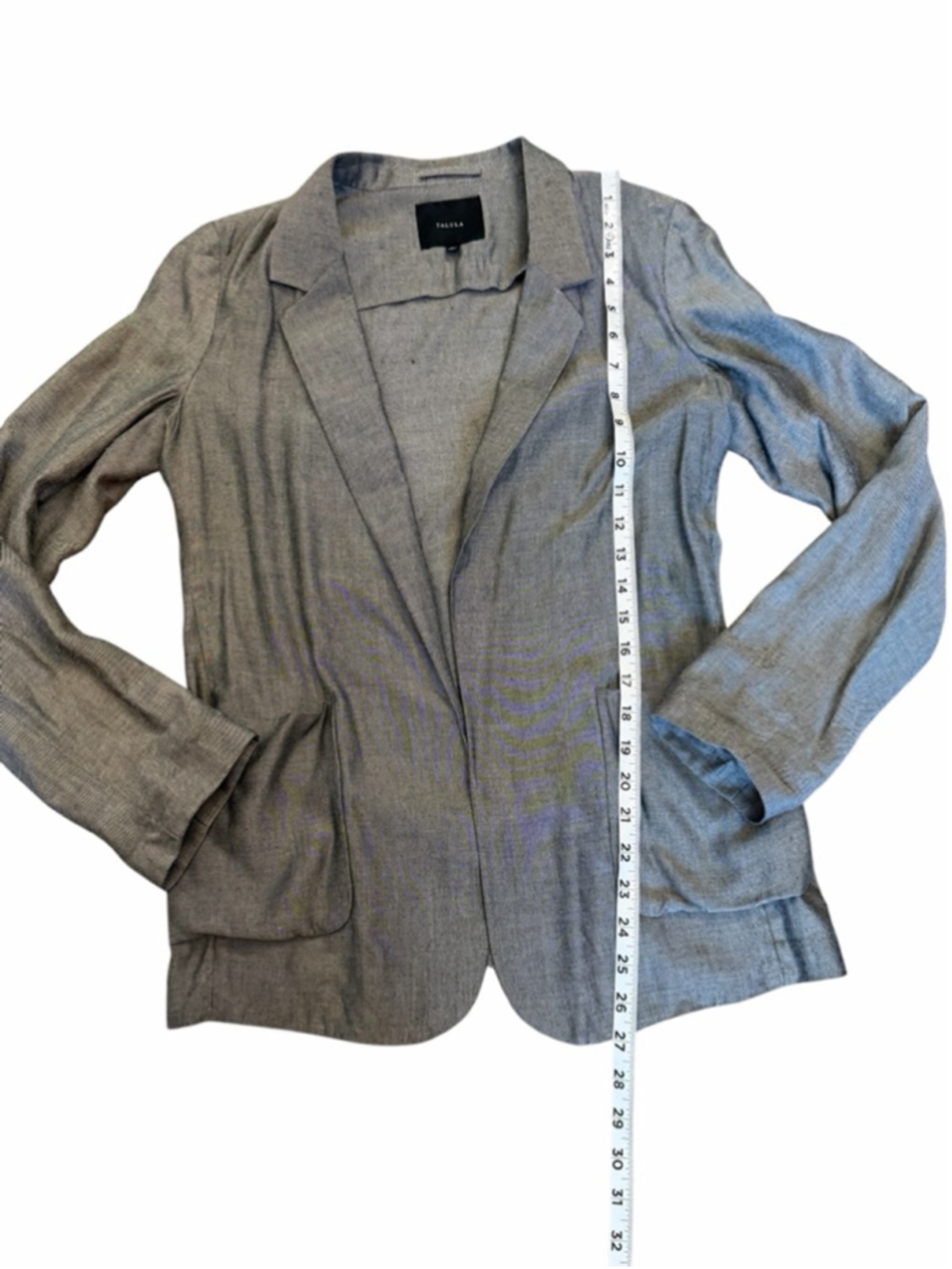 Talula Grey Open Front Blazer Jacket Size 6 Career Office Lightweight Chic - Picture 7 of 11